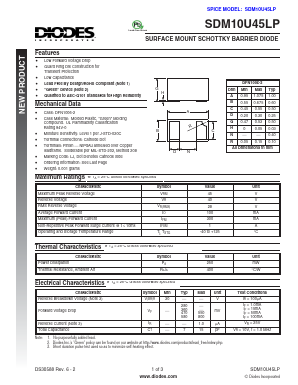 SDM10U45LP Datasheet PDF Diodes Incorporated.