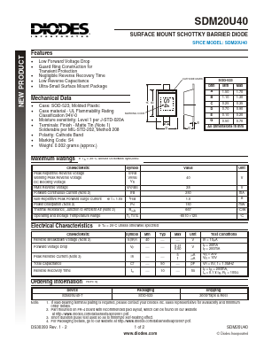 SDM20U40-7 Datasheet PDF Diodes Incorporated.
