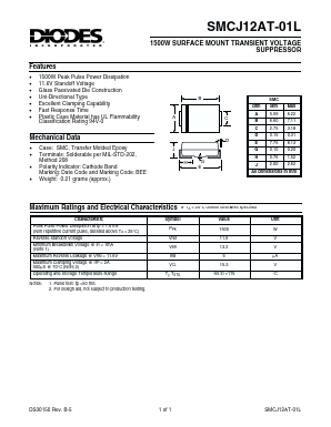 SMC12AT-01L Datasheet PDF Diodes Incorporated.
