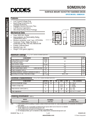 SDM20U30 Datasheet PDF Diodes Incorporated.