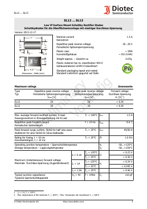 SL12 Datasheet PDF Diotec Semiconductor Germany 