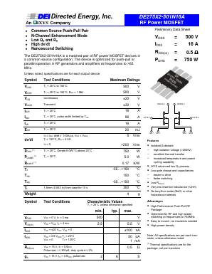 DE275X2-501N16A Datasheet PDF Directed Energy, Inc. An IXYS Company