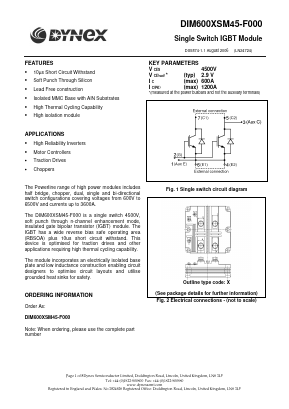 DIM600XSM45-F000 Datasheet PDF Dynex Semiconductor