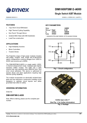 DIM1600FSM12-A000 Datasheet PDF Dynex Semiconductor