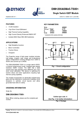 DIM1200ASM45-TS001 Datasheet PDF Dynex Semiconductor