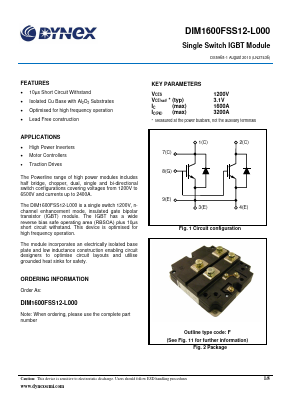 DIM1600FSS12-L000 Datasheet PDF Dynex Semiconductor