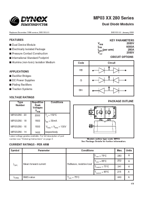 MP03G280-14 Datasheet PDF Dynex Semiconductor
