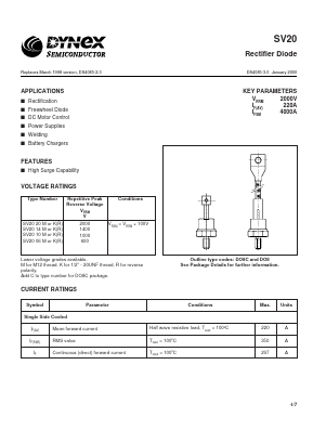 SV2006R Datasheet PDF Dynex Semiconductor