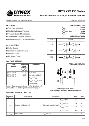 MP03/130-18 Datasheet PDF Dynex Semiconductor