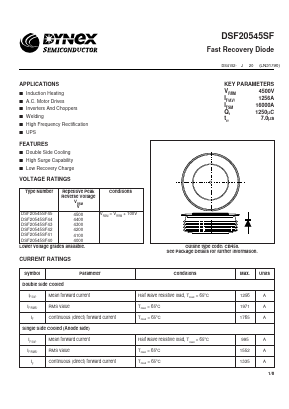 DSF20545SF41 Datasheet PDF Dynex Semiconductor