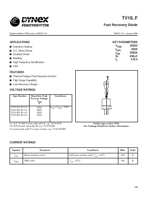 TV1820M Datasheet PDF Dynex Semiconductor
