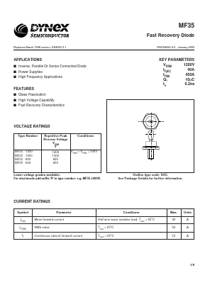 MF35-600 Datasheet PDF Dynex Semiconductor