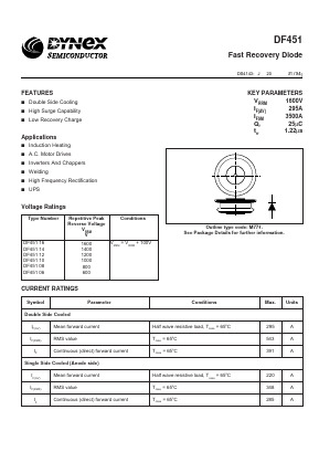 DF451 Datasheet PDF Dynex Semiconductor