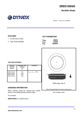 DRD5150H62 Datasheet PDF Dynex Semiconductor