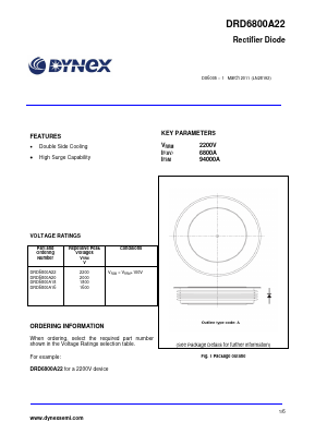 DRD6800A16 Datasheet PDF Dynex Semiconductor