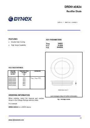 DRD6140A34 Datasheet PDF Dynex Semiconductor