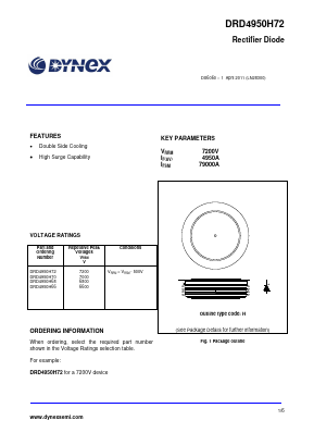DRD4950H72 Datasheet PDF Dynex Semiconductor