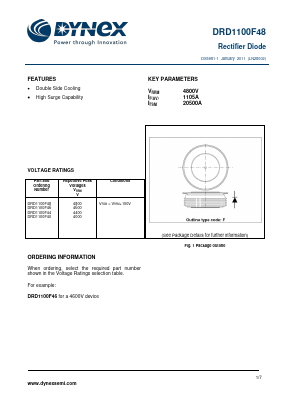 DRD1100F44 Datasheet PDF Dynex Semiconductor
