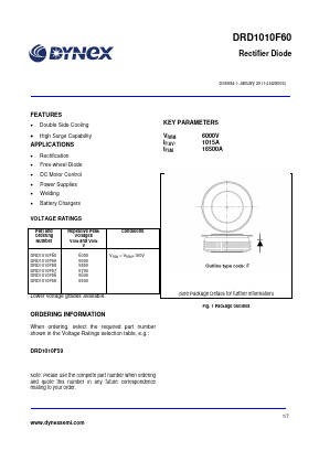 DRD1010F57 Datasheet PDF Dynex Semiconductor