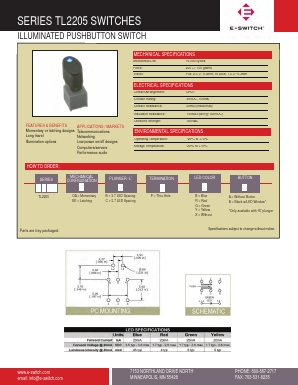 TL2205OACPBB Datasheet PDF E-SWITCH