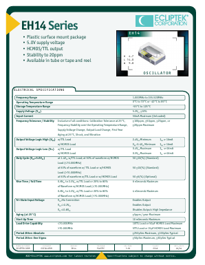 EH14 Datasheet PDF Ecliptek Corporation