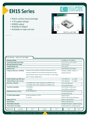 EH15 Datasheet PDF Ecliptek Corporation