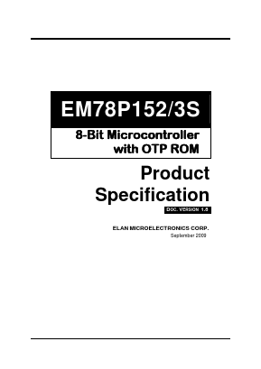 EM78P153SPJ Datasheet PDF Elan Microelectronics Corp