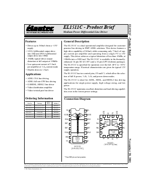 EL1511CL-T13 Datasheet PDF Elantec -> Intersil