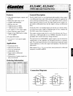 EL2141CS-T13 Datasheet PDF Elantec -> Intersil