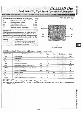 EL2223D Datasheet PDF Elantec -> Intersil