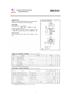 2SC3101 Datasheet PDF eleflow technologies co., ltd.