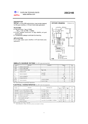 C2166 Datasheet PDF eleflow technologies co., ltd.