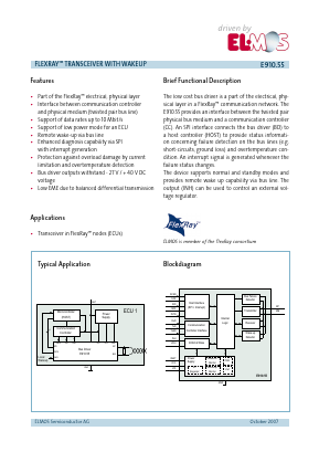 E910.55 Datasheet PDF ELMOS Semiconductor AG