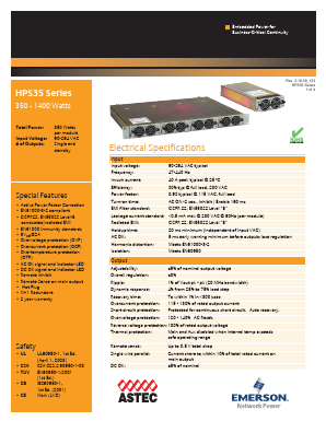 HPS35L-NNR-000 Datasheet PDF Emerson Network Power