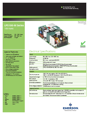 LPS100-M Datasheet PDF Emerson Network Power