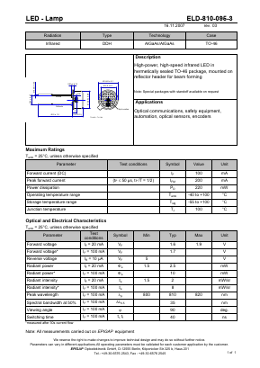 ELD-810-095-3 Datasheet PDF EPIGAP optoelectronic GmbH