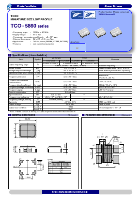 TCO-5860 Datasheet PDF Epson ToYoCom