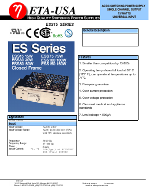ESS15-12 Datasheet PDF ETA-USA