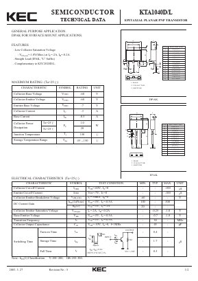 KTA1040LGR Datasheet PDF ETC