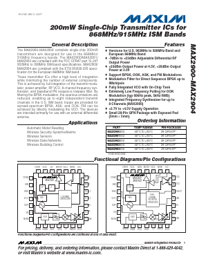 MAX2900-MAX2904 Datasheet PDF ETC