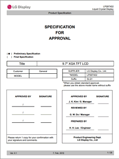LP097X02-SLQ1 Datasheet PDF ETC
