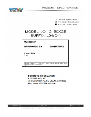 G150XGEL04 Datasheet PDF ETC