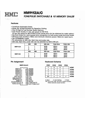 HM9112A Datasheet PDF ETC