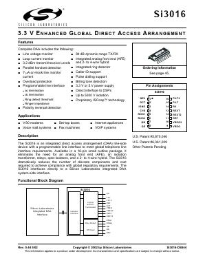 SI3016 Datasheet PDF ETC