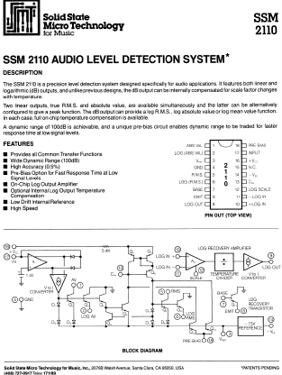SSM-2110 Datasheet PDF ETC