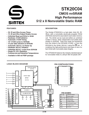 STK20C04 Datasheet PDF ETC