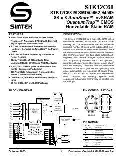 STK12C68-WF25I Datasheet PDF ETC