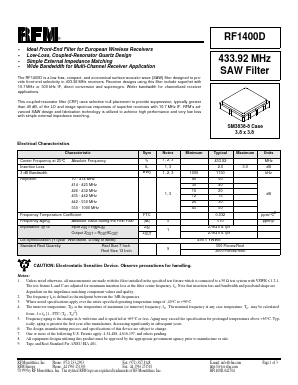 RF1400D Datasheet PDF ETC