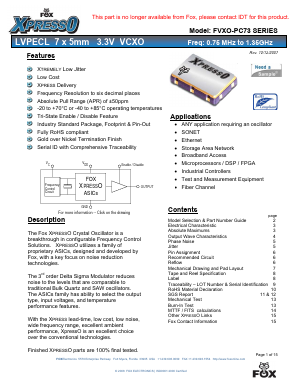 FVXO-PC73BR-100.0-199.99 Datasheet PDF ETC