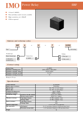 SRF-1C-S-6VDC Datasheet PDF ETC
